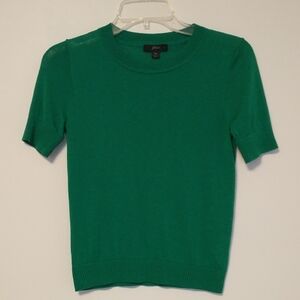 J. Crew Emerald Short Sleeve Silk Blend Women's Sweater XSmall
